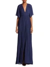 HALSTON HERITAGE Flowy Pleated Gown