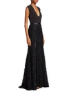HALSTON HERITAGE Feather Boucle Gown