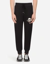 DOLCE & GABBANA COTTON JOGGING PANTS WITH DESIGNERS’ PATCHES,GY7PAZG7QVDN0000