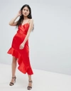 FINDERS KEEPERS FINDERS ASYMMETRIC CAMI DRESS - RED,RETROGRADE DRESS