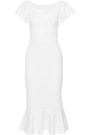 OPENING CEREMONY OPENING CEREMONY WOMAN FLUTED MATELASSÉ MIDI DRESS WHITE,3074457345619134870