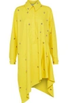 MARQUES' ALMEIDA Asymmetric studded cotton-twill mini shirt dress,US 1050808772493