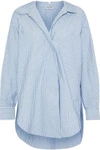 OPENING CEREMONY OPENING CEREMONY WOMAN OVERSIZED PRINTED COTTON-BLEND SHIRT LIGHT BLUE,3074457345619136165