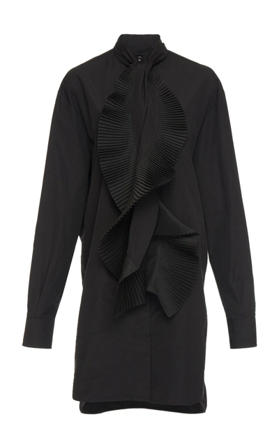 Givenchy Scarf Neck Silk Georgette Shirt In Black