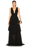 CAROLINE CONSTAS CAROLINE CONSTAS PAROS MAXI DRESS IN BLACK