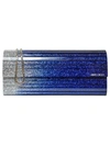 Jimmy Choo Sweetie Glitter Acrylic Clutch In Navy Silver