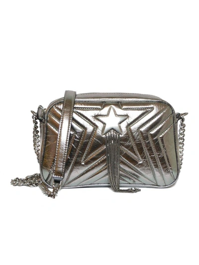 Stella Mccartney Mini Metallic Stella Star Shoulder Bag In Grey