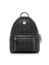 MCM MCM SMALL BLACK STUDDED OUTLINE VISETOS STARK BACKPACK,10649314