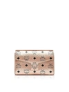 MCM MCM CHAMPAGNE GOLD MILLIE VISETOS SMALL CROSSBODY BAG,10649318