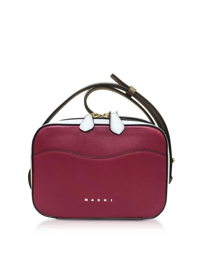 Marni Nappa Leather Shell Shoulder Bag In Cherry