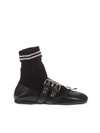 MIU MIU Miu Miu Black Leather Ballerinas With Sport Sock,10649505