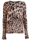 SAINT LAURENT LEOPARD JUMPER,10649385