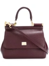 Dolce & Gabbana Sicily Medium Dauphine-leather Bag In Red