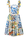 DOLCE & GABBANA DOLCE & GABBANA MAJOLICA PRINT SUNDRESS - BLUE