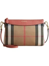 BURBERRY House Check and Leather Clutch Bag