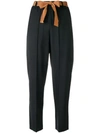 ALYSI ALYSI CROPPED TROUSERS - BLACK