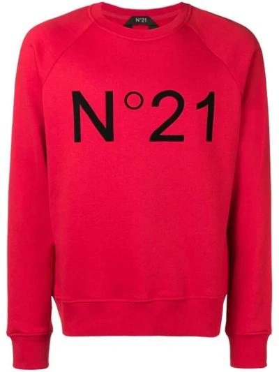 N°21 Nº21 Printed Logo Sweatshirt - 红色 In Red