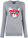 MARKUS LUPFER MARKUS LUPFER NATALIE INTARSIA GEEK CAT jumper - GREY