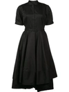 Co Short Sleeve Flared Dress In Black