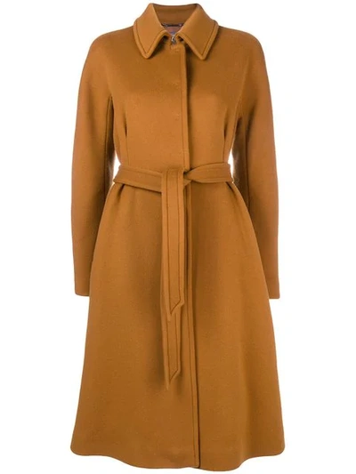 Alberta Ferretti Wool And Cashmere Coat In Brown