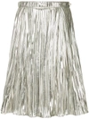 INGIE PARIS INGIE PARIS PLEATED LAMÉ SKIRT - METALLIC