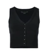 ALEXANDER WANG Black Shrunken Cardigan Vest,2364174198853350683