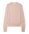 THE ROW Pink Minco Cashmere Silk Blend Sweater,2364482196490359336