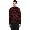 GIVENCHY GIVENCHY BLACK AND RED VERTICAL LOGO SWEATER