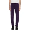 SAINT LAURENT Purple Skinny Cord Trousers