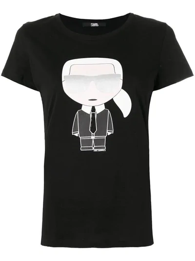 Karl Lagerfeld Iconic Karl Print T-shirt In Black