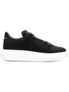 Alexander Mcqueen Exaggerated Sole Knitted Trainers In Black