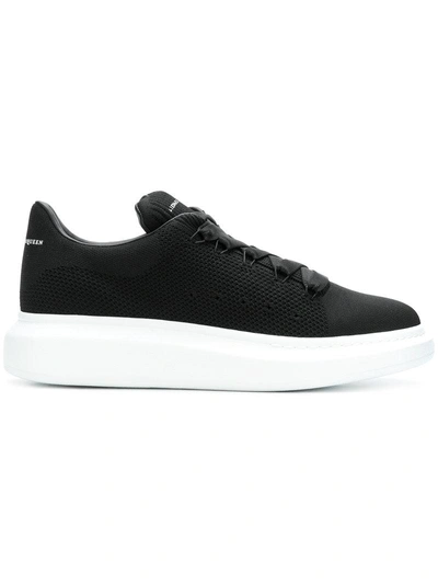 Alexander Mcqueen Exaggerated Sole Knitted Trainers In 1000 Black