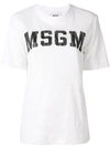 MSGM MSGM SEQUIN LOGO T-SHIRT - WHITE