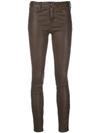 J BRAND CROPPED SKINNY LEATHER TROUSERS