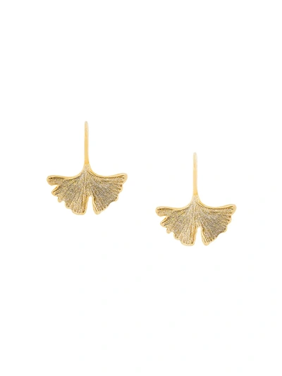 Aurelie Bidermann Tangerine Glitter Drop Earrings In Gold,glitter