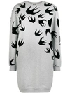 Mcq By Alexander Mcqueen Mcq Alexander Mcqueen Swallow Print Sweatshirt Dress In Grey