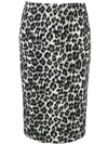 PINKO JAMI LEOPARD PRINT SKIRT