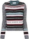 DONDUP CONTRAST EMBROIDERED SWEATER