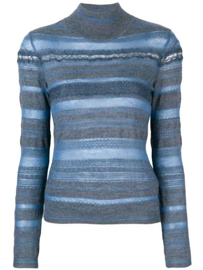 Ermanno Scervino Mock Neck Sweater In Blue