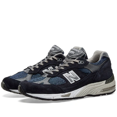 New Balance 991 Suede, Mesh And Leather Sneakers - Navy In Blue