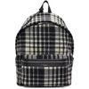 SAINT LAURENT Black & White Check City Backpack