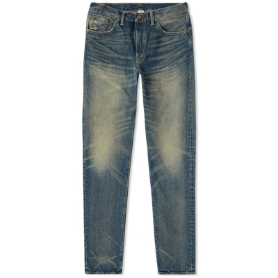 Rrl Slim-fit Distressed Denim Jeans In Blue