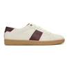 SAINT LAURENT SAINT LAURENT WHITE AND BURGUNDY COURT CLASSIC SL/01 SNEAKERS