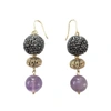 Farra Amethyst & Rhinestone Drop Earrings