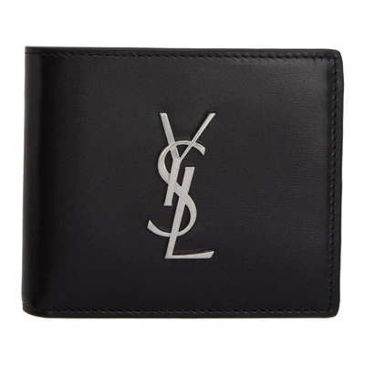 Saint Laurent Black Interlocking Logo Leather Bifold Wallet