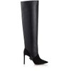 JIMMY CHOO HURLEY 100 Black Suede and Calf Leather Two-Piece Knee-High Booties,HURLEY100UCF S