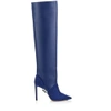 JIMMY CHOO HURLEY 100 Pop Blue Suede and Calf Leather Two-Piece Knee-High Booties,HURLEY100UCF S