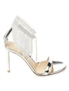GIANVITO ROSSI Silver Crystal Ankle Sandals