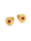 GURHAN Traditional 24K Gold & Ruby Stud Earrings