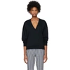 TIBI TIBI NAVY DRAPED BACK SWEATSHIRT